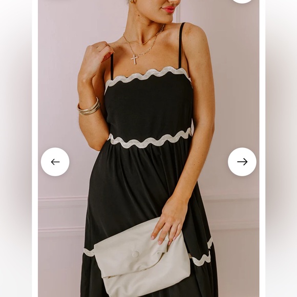 Black impressions scalloped maxi dress size small - Picture 2 of 5